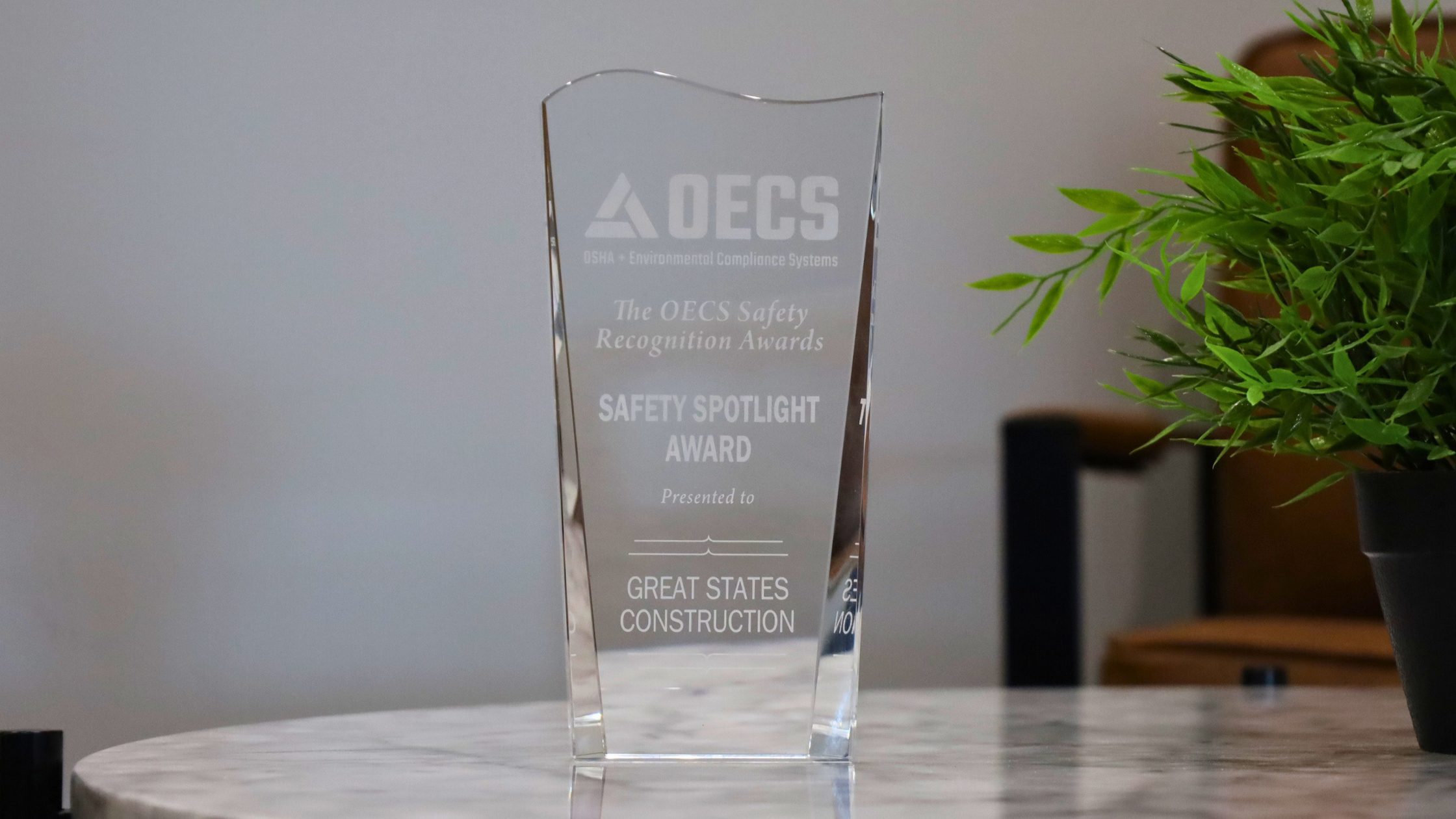Great States Construction Earns OECS Safety Spotlight Award