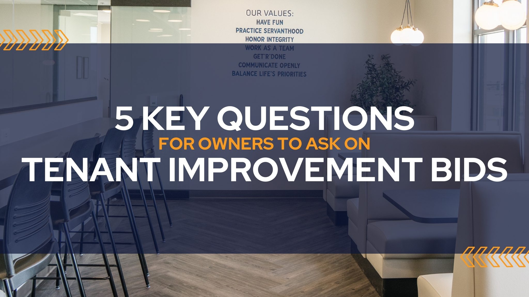 Title over image that says Five Key Questions For Owners to Ask on Tenant Improvement Projects.