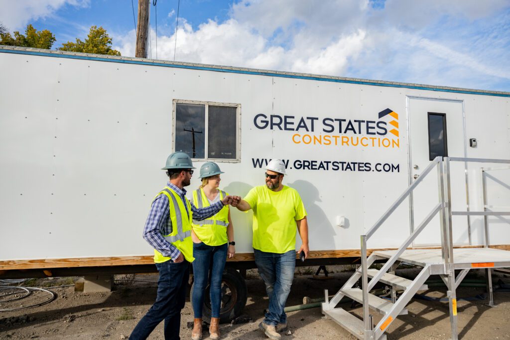 Great States Construction team on-site at a build in Fargo, North Dakota