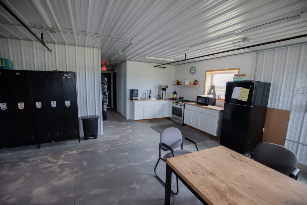 Break room area at Dakota Timber