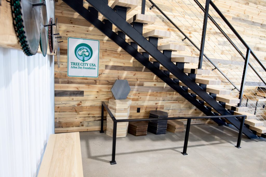 Reclaimed wood area at Dakota Timber