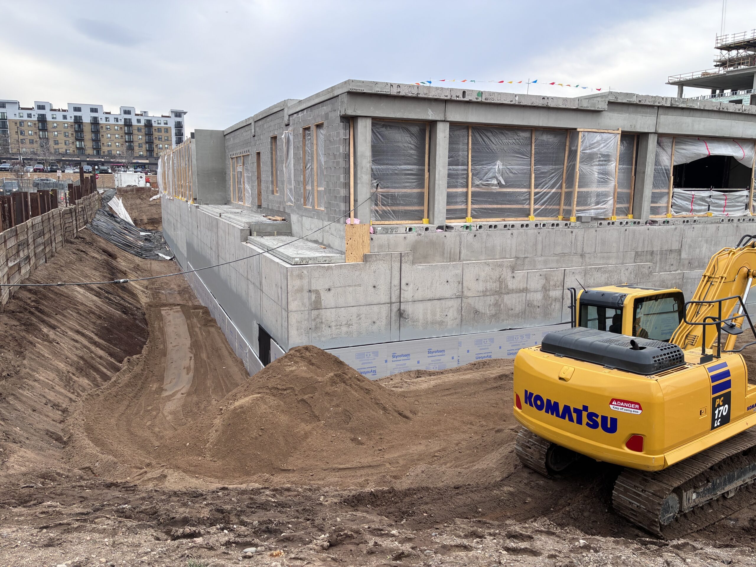 Concrete work continues thanks to installation of temporary walls