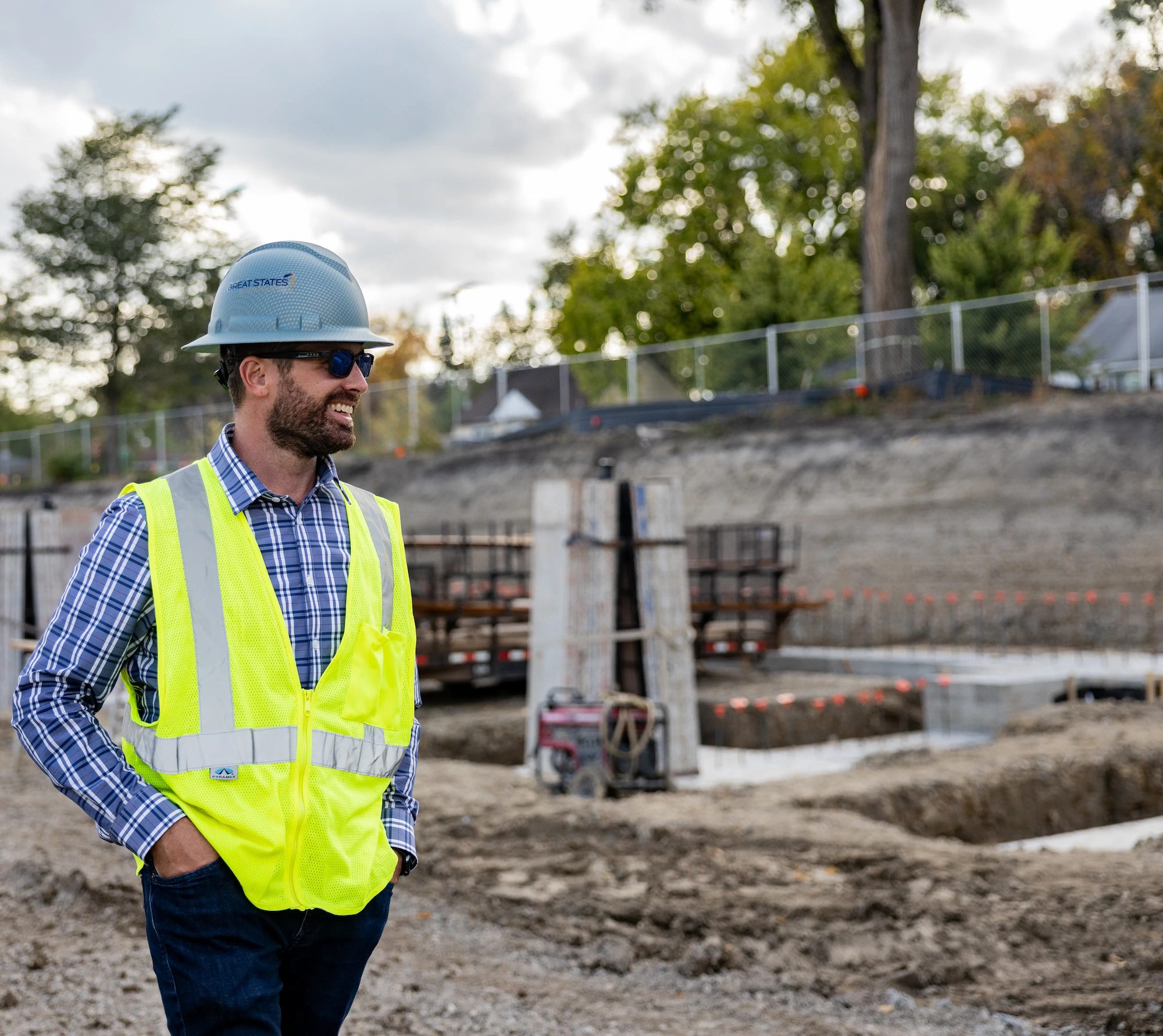 Director of Operations Kevin Hochman onsite at BLOC in Fargo during construction