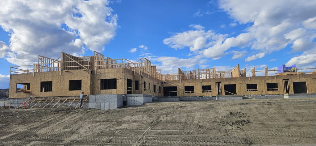 Second floor framing is underway at the Village Cooperative in Billings, Montana