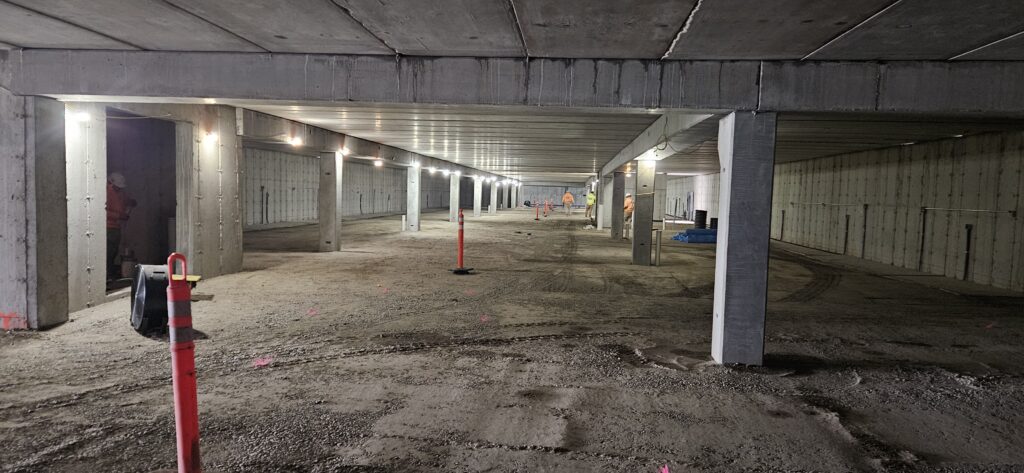 Underground parking being constructed at the Village Cooperative in Billings, Montana