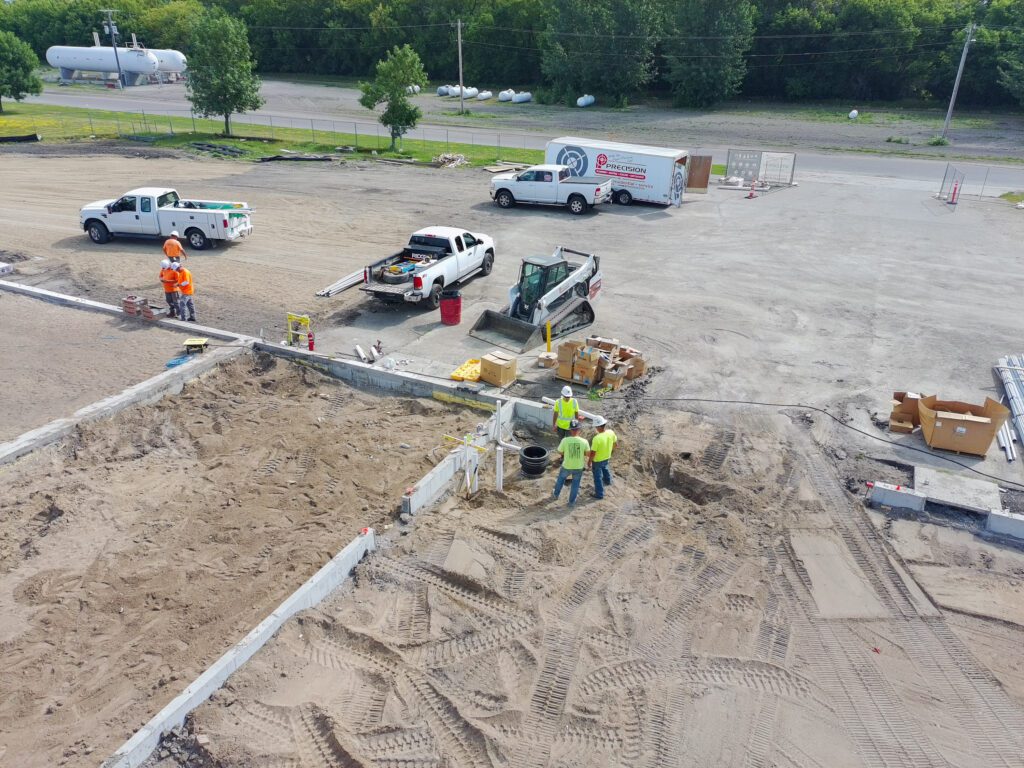 Crews set conduit at the Ada Municipal Complex jobsite