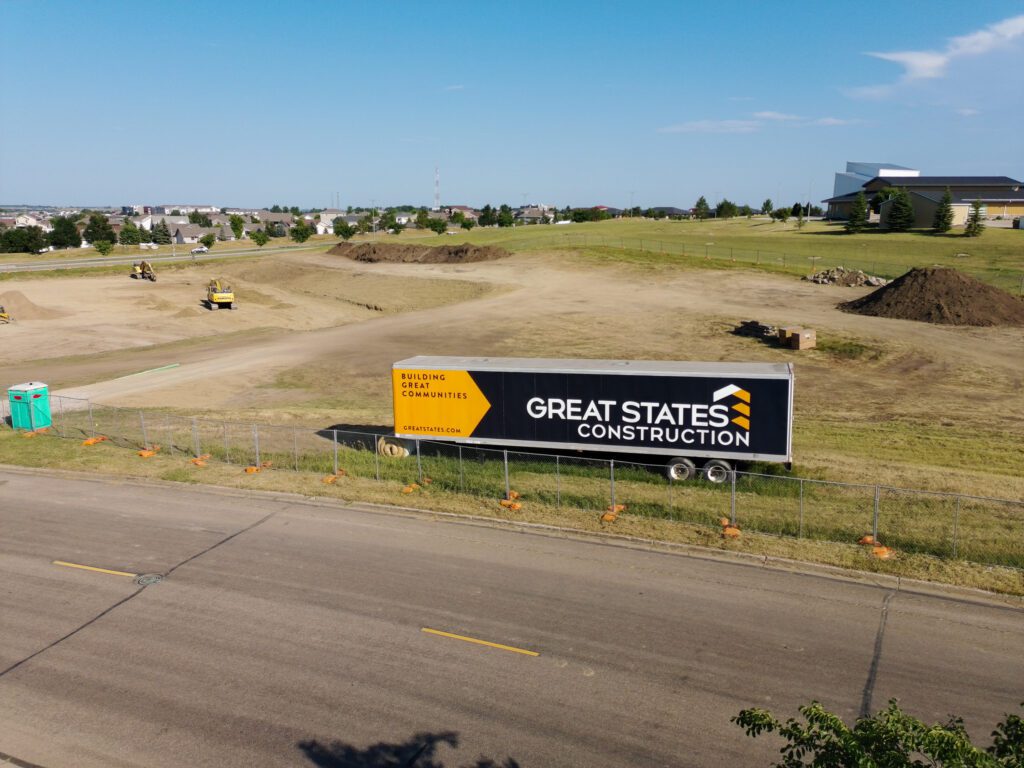Aerial of Village Cooperative Bismarck construction site on July 16, 2026