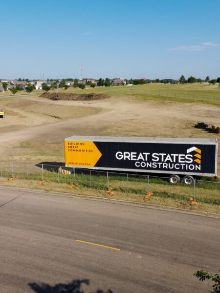 Aerial of Village Cooperative Bismarck construction site on July 16, 2026