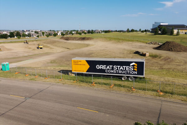 Aerial of Village Cooperative Bismarck construction site on July 16, 2026