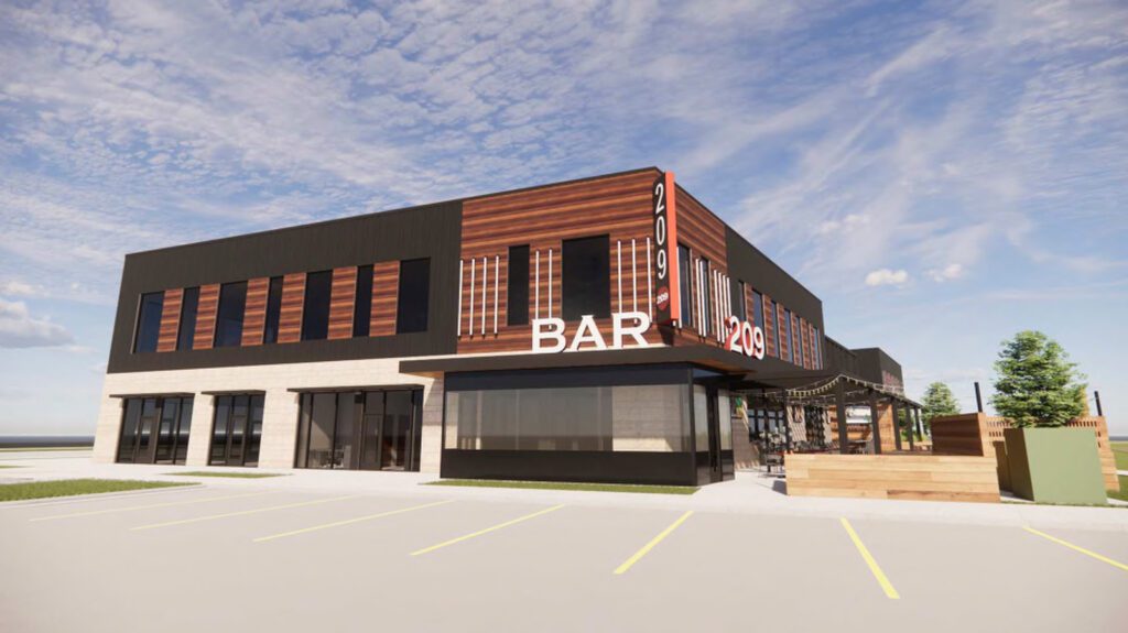 Exterior rendering of Bar 209 in Fargo