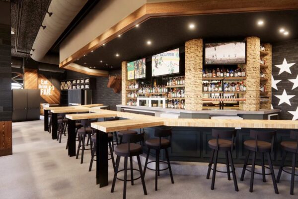 A rendering of the expansive bar at Bar 209 in Fargo
