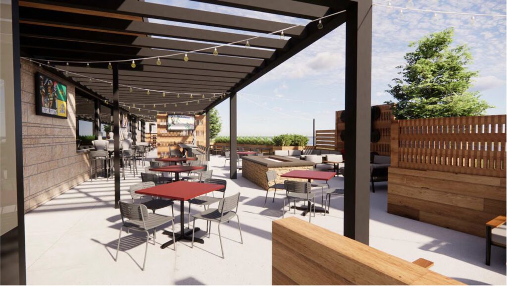 Patio rendering at Bar 209 in Fargo