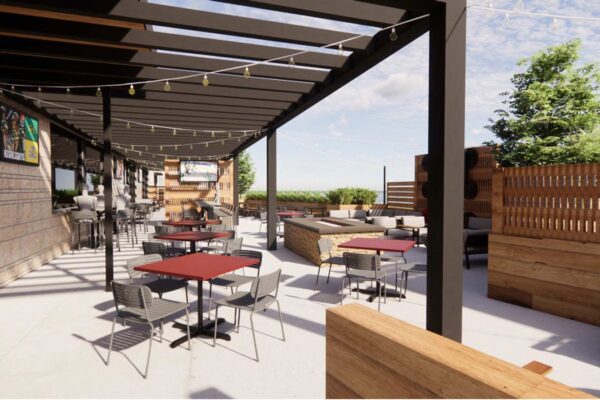 Patio rendering at Bar 209 in Fargo