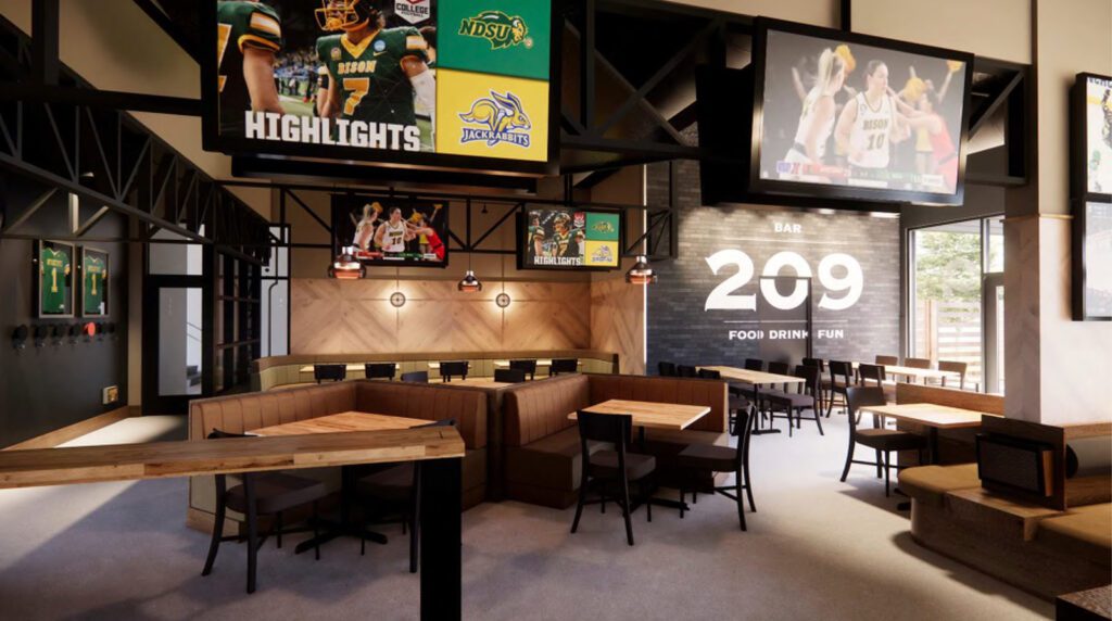 Interior rendering of Bar 209 in Fargo