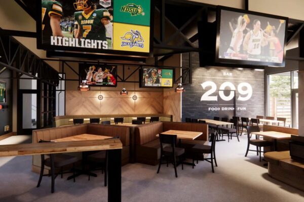Interior rendering of Bar 209 in Fargo