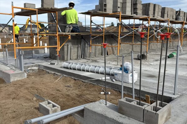 Bricks being prepared at the Kwik Star in South Fargo near Osgood