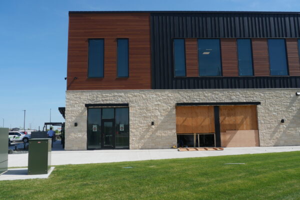 Exterior of Bar 209 under construction in Fargo